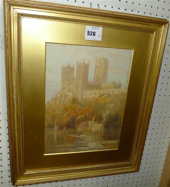 Harry Hine, watercolour, Durham Cathedral(-)